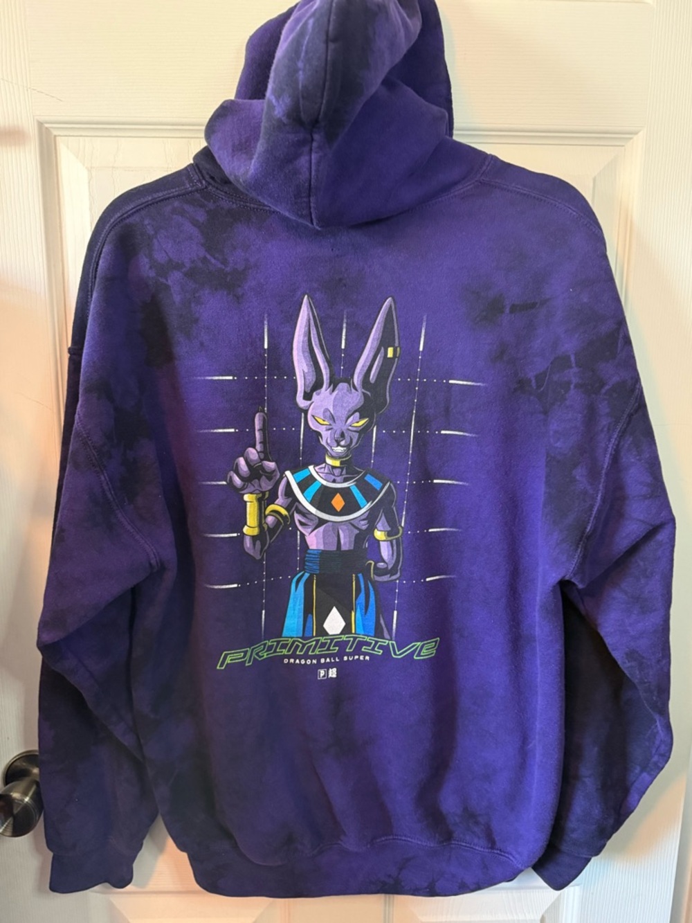 Primitive Dragon Ball Z Super Men’s Purple Tie-Dye Hoodie Shadow Beerus Medium